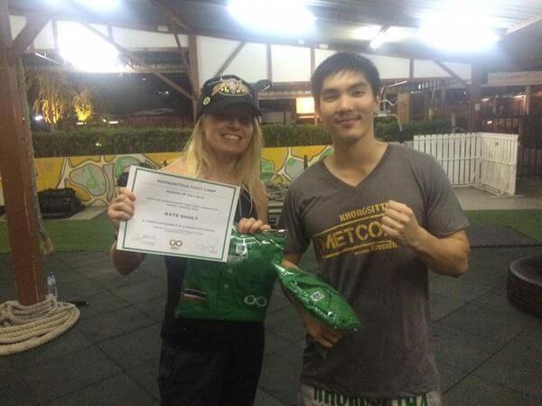 Kate Sholy Winning Khongsittha Fight Camp Sponsorship